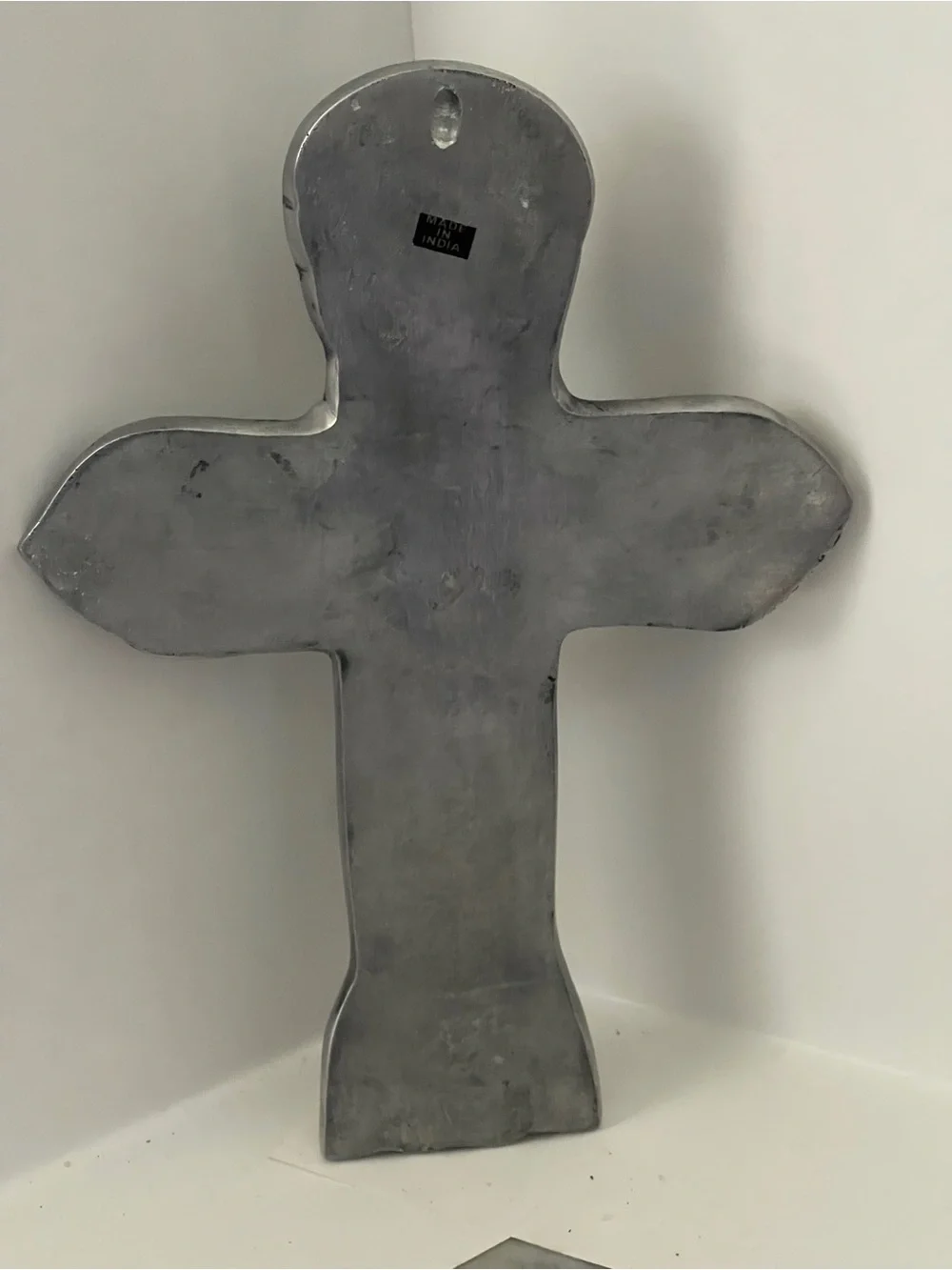 Vintage Pewter Silver Cross India  Wall Decor